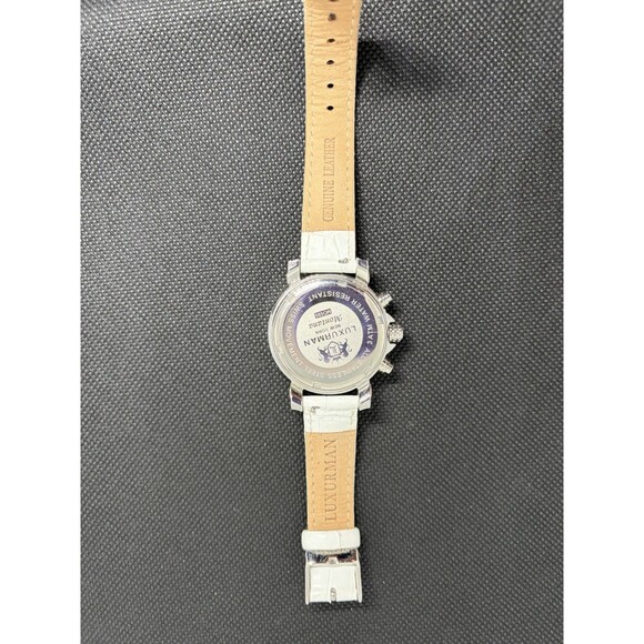 Luxurman New York Montana M0595 Women’s Crystal White Leather Quartz Watch